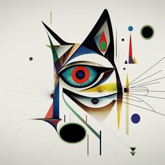 Cat, Abstract, Desing, Art, Color, Generative AI