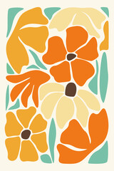 Abstract Daisy Flower Frame