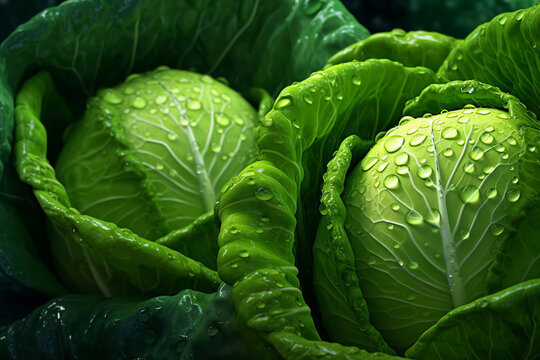 Fresh Cabbages. Ai generative