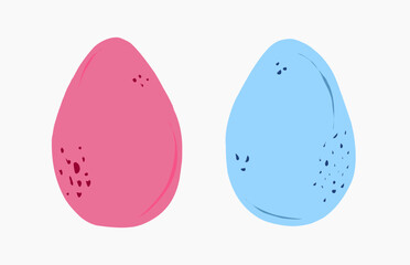 Colored Easter eggs in flat style. Vector set