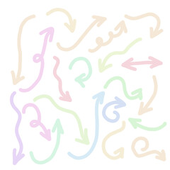 Hand drawn arrow vector icons set. sketch arrow design for business, education or presentation, Isolate on white background.