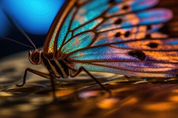 Close up of a butterfly. Generative AI.