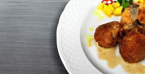 Grilled tasty chicken with spices dish