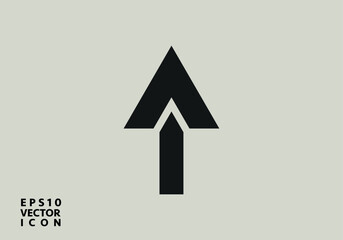 Fototapeta premium arrow up flat icon. Isolated on white. Upload icon. Upgrade sign. North pointing arrow. Arrow icon in trendy style.
