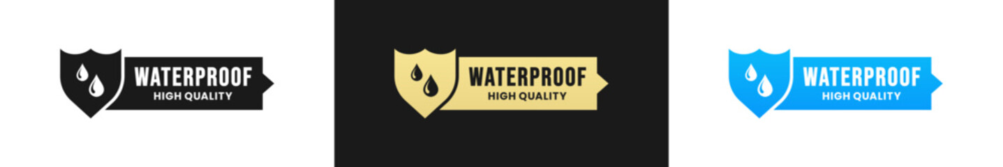 Best Waterproof label or waterproof sign vector isolated in Flat Style. Waterproof label for product packaging design element. Simple Waterproof sign for packaging design element.