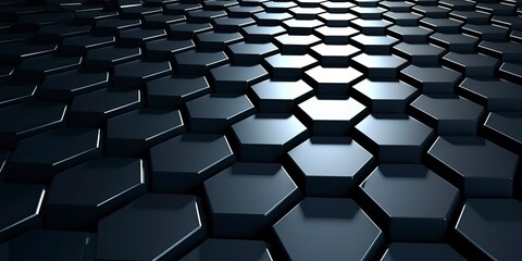 Geometry hexagon background. Futuristic black wall. Abstract background