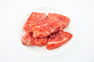 A plate of Hunan specialty red rice steamed meat