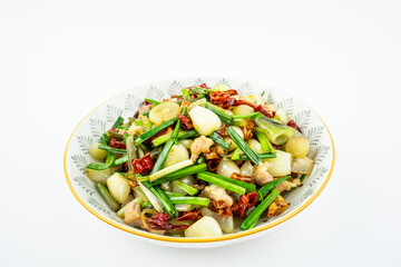 A plate of Hunan home-cooked stir-fried buckwheat pork