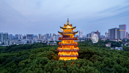 Resplendent ancient pavilion architectural light show