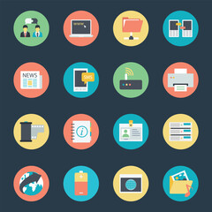 Pack of Communication Ways Flat Icons 


