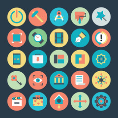 Collection of Designing Tools Flat Icons 

