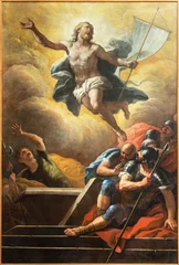 Schilderijen op glas NAPLES, ITALY - APRIL 22, 2023: The painting of Resurrection in the church Pieta dei Turchin by Paolo de Matteis (1662 - 1728). © Renáta Sedmáková
