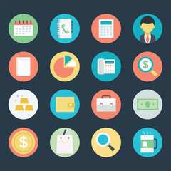 Pack of 16 Business Flat Icons 

