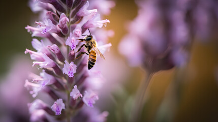 Fototapeta premium Bee in Nature. Generative AI