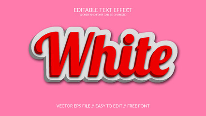 White 3D Eps Vector Editable Text Effect