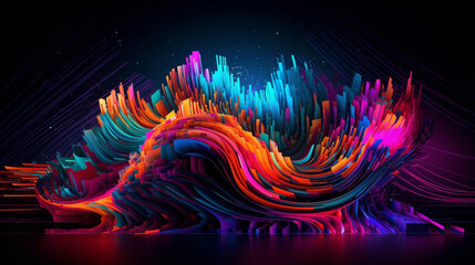 A dynamic and visually captivating digital artwork that uses neon textures to create a visually striking and memorable composition, with bold colors and patterns that draw the view Generative AI