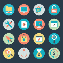 Bundle of Website Designing and Optimization Icons 

