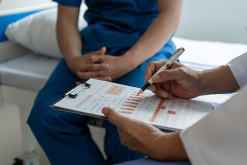 Prostate cancer specialist and testicular cancer patient discuss testicular cancer test report...