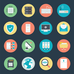 Pack of Networking Flat Icons 

