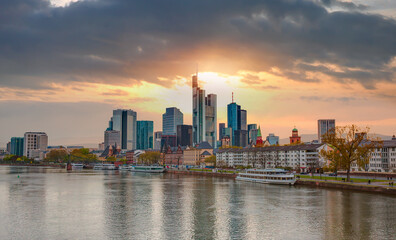 Fototapeta na wymiar Skyline of Frankfurt, Germany, the financial center of the country.