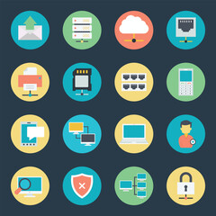 Communication and Networking Flat Icons 

