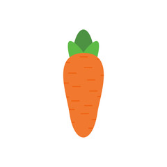 carrot flat design vector illustration. Carrot icon isolated on white background. Veg icon illustration. Carrot, vegetable, food, vector flat style. Vector orange flat carrot icon.