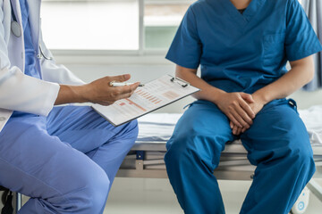 Prostate cancer specialist and testicular cancer patient discuss testicular cancer test report...