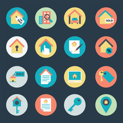 Pack of Property Services Flat Icons 

