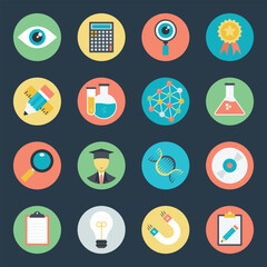 Pack of Science Study Flat Icons 
