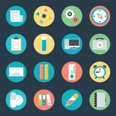 Pack of Science Flat Icons 

