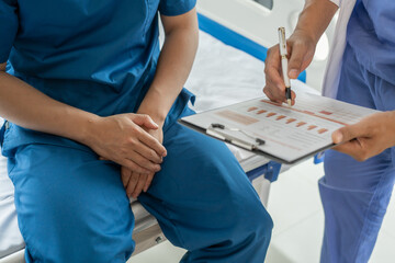 Prostate cancer specialist and testicular cancer patient discuss testicular cancer test report Testicular Cancer and Prostate Cancer Infertility, EPAD - European Prostate Cancer Awareness Day