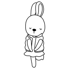 cute bunny traveler and camper, Summer Camping Element, Summer Illustration