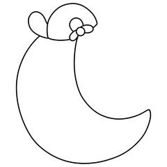 crescent moon, Baby Shower Element, Hand Drawn Illustration