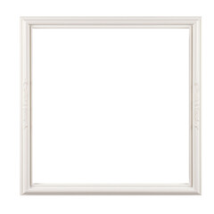 Square white frame with ornament