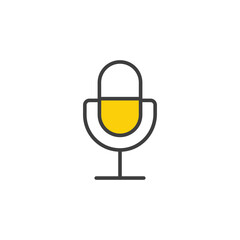 Microphone icon design with white background stock illustration