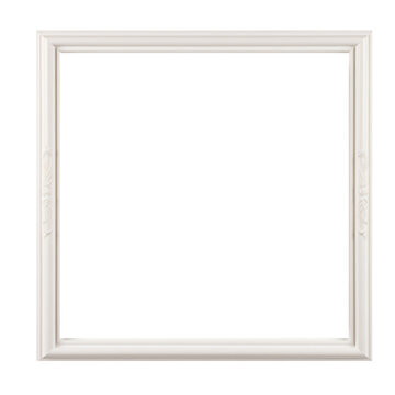 Square white frame with ornament