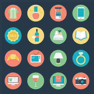 Pack of Shopping Flat Icons 

