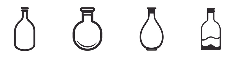 Stock vector illustration of a set of bottles on white background