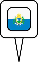 San Marino flag pin place icon.