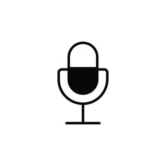 Microphone icon design with white background stock illustration