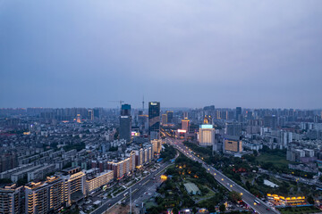 Skyline of buildings in Tianyuan District, Zhuzhou City, China