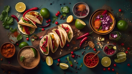 Mexican culinary tacos. Generative AI