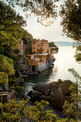 Luxury villas on the coast in Portofino, Liguria, Italy