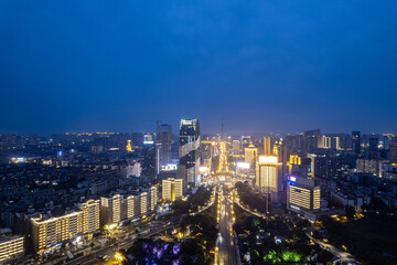 Fototapeta na wymiar Night view of Tianyuan District, Zhuzhou City, Hunan Province, China