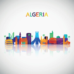 Algeria skyline silhouette in colorful geometric style. Symbol for your design. Vector illustration.