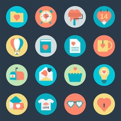 Bundle of Valentine Accessories Flat Icons 

