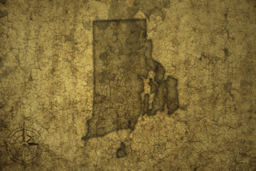 Obraz na płótnie Canvas map of rhode island state on a old vintage crack paper background .