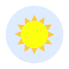 Sun icon isolated.