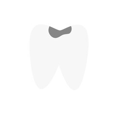 Teeth decay icon. Teeth flat icon. outline symbol. teeth protection care. Problem in oral.