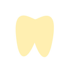 Golden teeth flat icon. outline symbol.